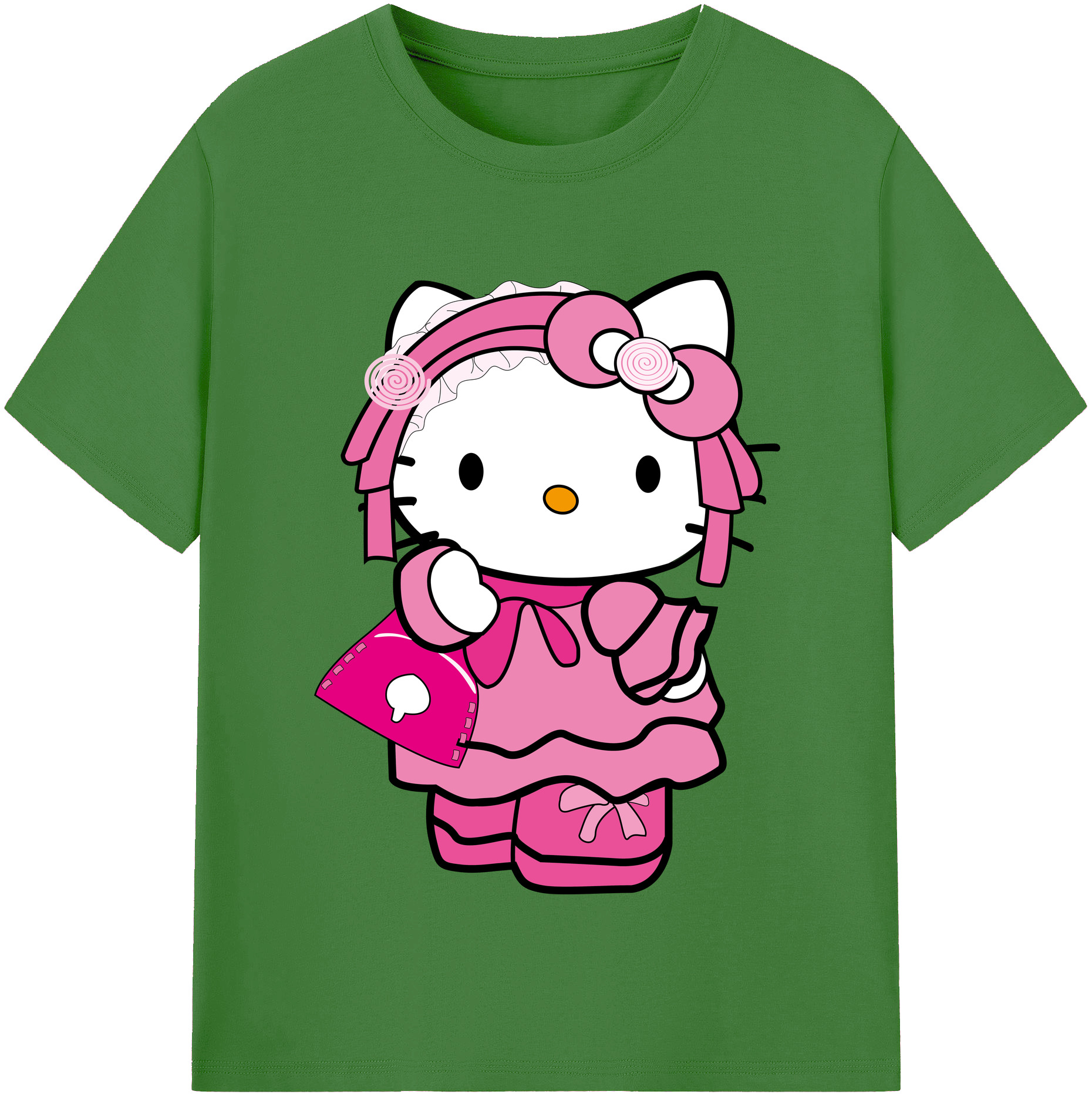 （画像用） Hello Kitty ハローキティ レディースカジュアルプリントTシャツ（綿100％）